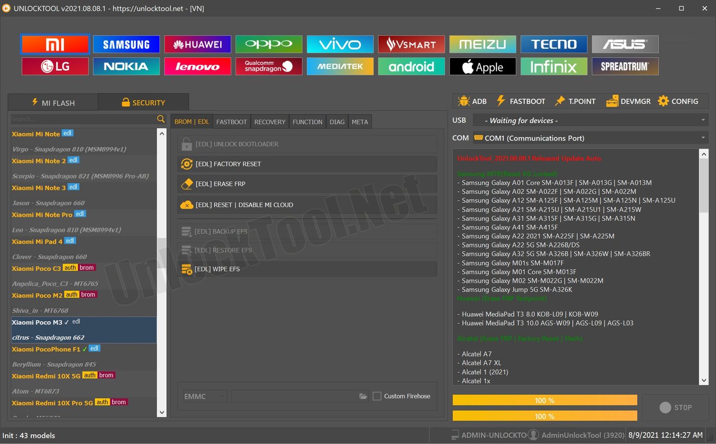 UnlockTool features and supported operations banner