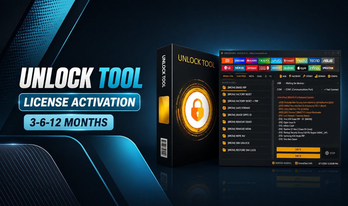 UnlockTool License Activation 3-6-12 Months Banner